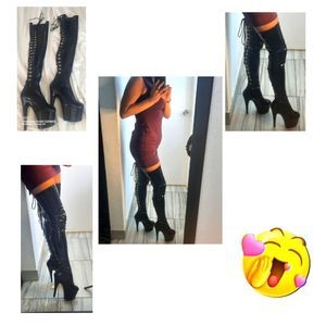 Pleaser DELIGHT 3063 thigh high platform Stilettos size 7